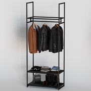 Стеллаж для одежды в стиле Лофт A2290-07(ч/ч)