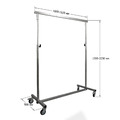 Вешало напольное для магазина одежды передвижное на колесах СТ-312-Л(сер мет), Фото 7